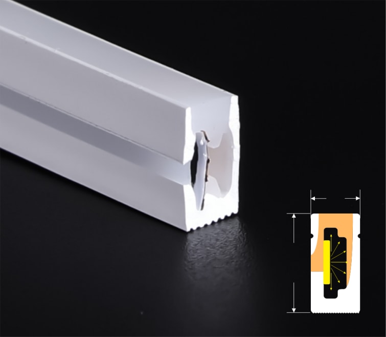 4 × 8 毫米侧发光硅胶灯带截面与尺寸