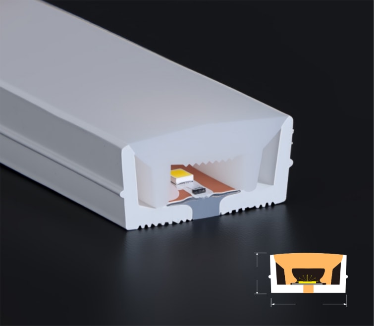 17 × 7 毫米免焊接硅胶灯带截面，SL-1707